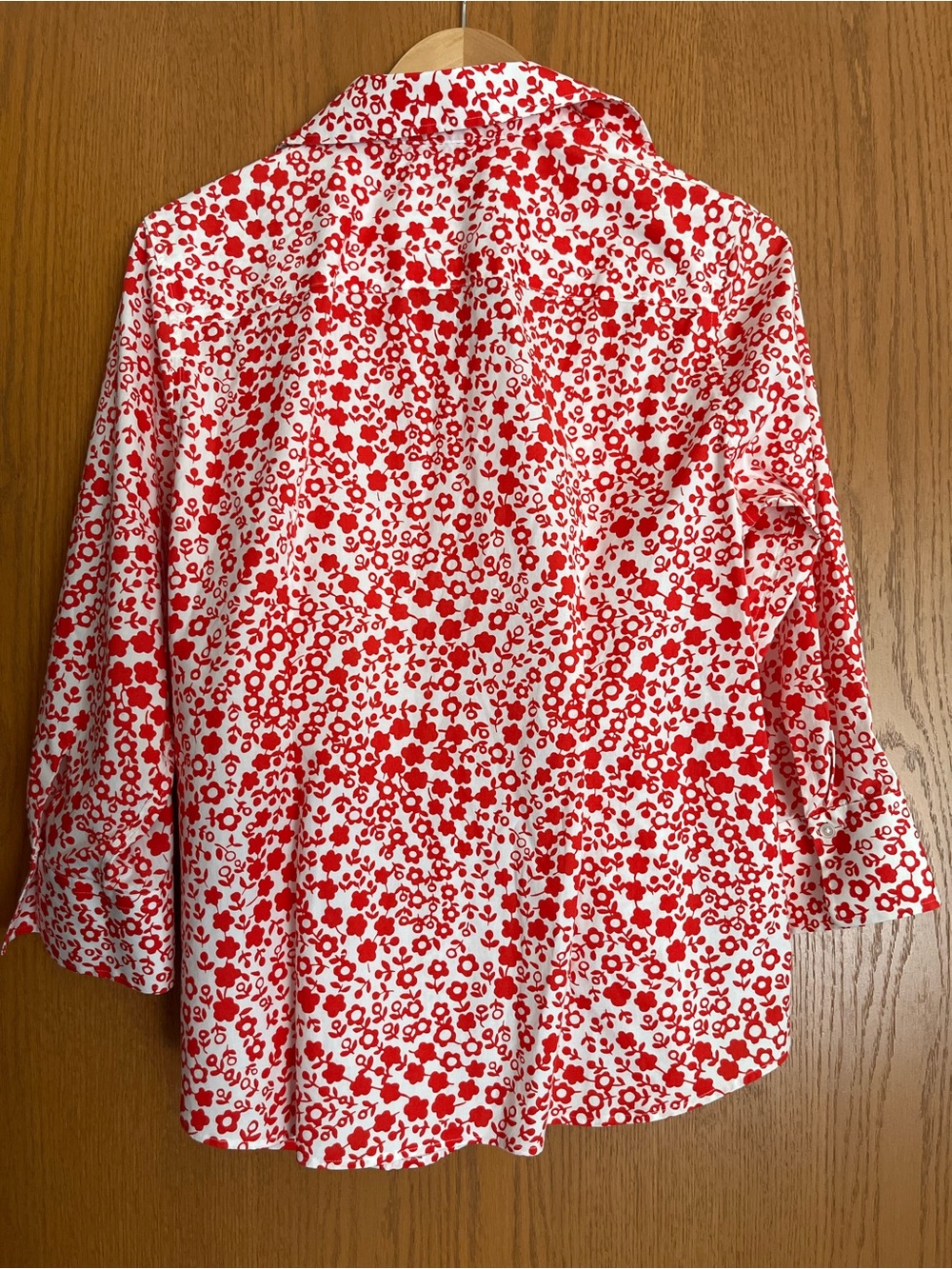 Talbots Wrinkle Resistant Button Down Shirt Ditsy Floral Daisy Pattern Size 14 - Picture 2 of 7